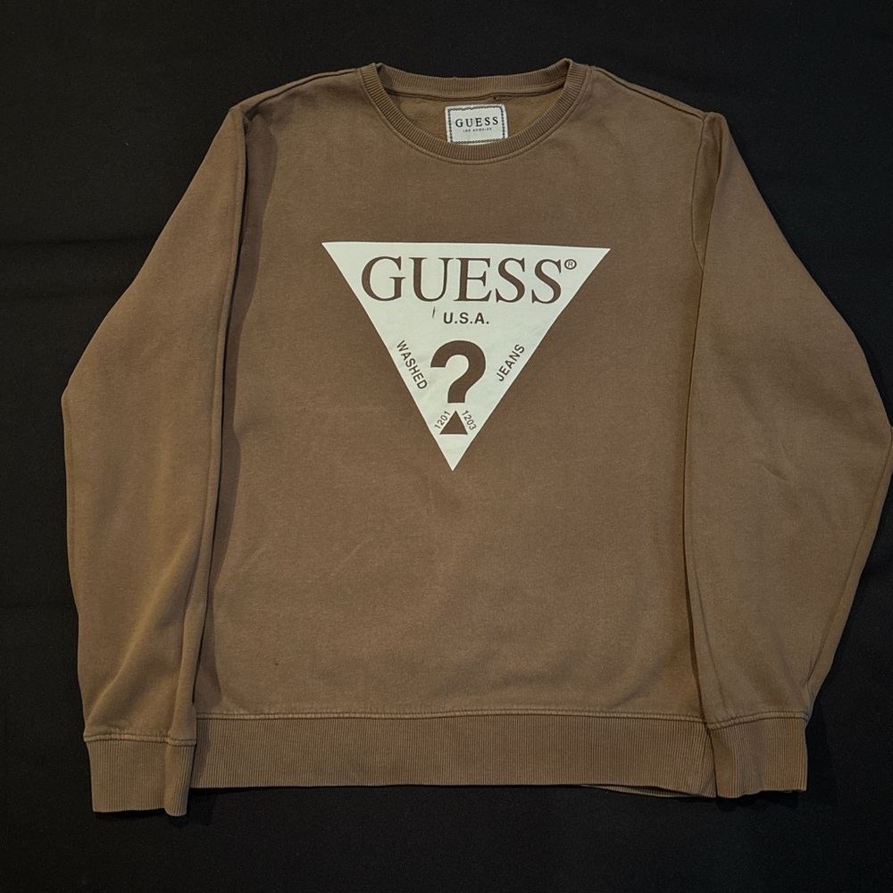 GUESS Men's Tan Crewneck Sweater